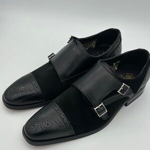 Men's Black Double Monk Strap Shoes